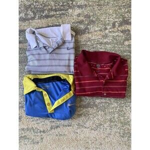 Lot of 3 Nike, Dri-Fit, Golf, Vintag Polos Size XL Extra Large Blue, Red White